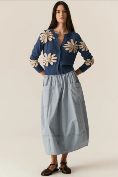 POL - Lask Daisy Cardigan PP5538 - Blue/Ecru