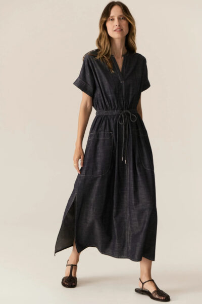 POL - Avrid Drawcord Dress PP5561B - Chambray