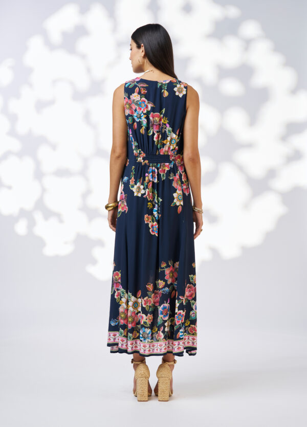 Loobie’s Story - Mystic Rose Midi Dress  LS3133- Indigo Multi - Image 2