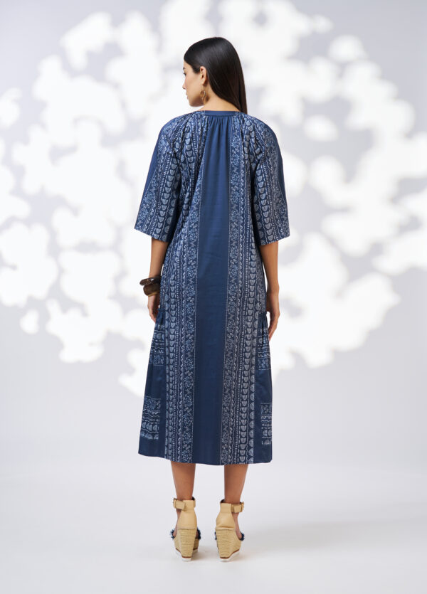 Loobie’s Story - Asher Midi Dress LS3136 - Indigo Multi - Image 3