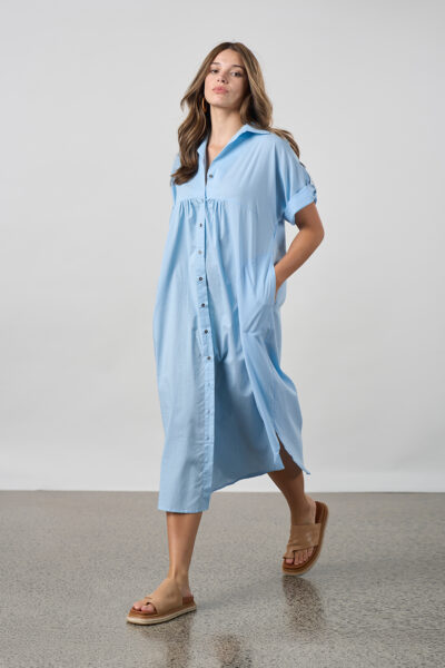 Madly Sweetly - Breeze Shirt Dress MS1719PL - Ice Blue