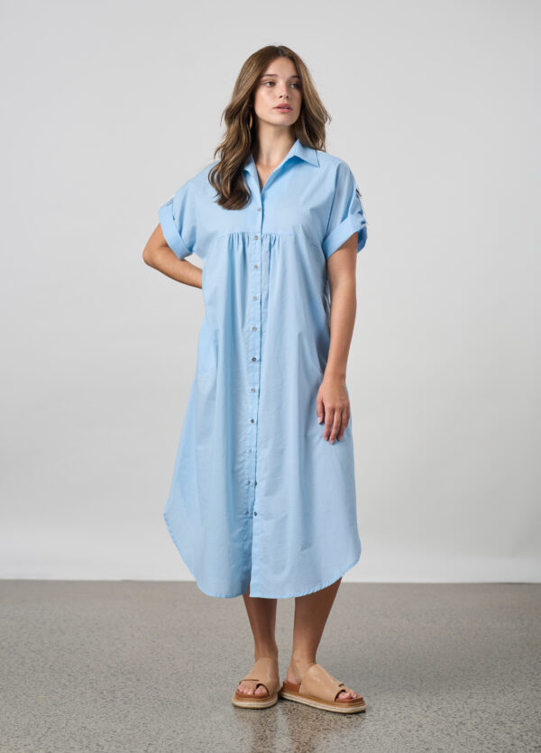 Madly Sweetly - Breeze Shirt Dress MS1719PL - Ice Blue - Image 2