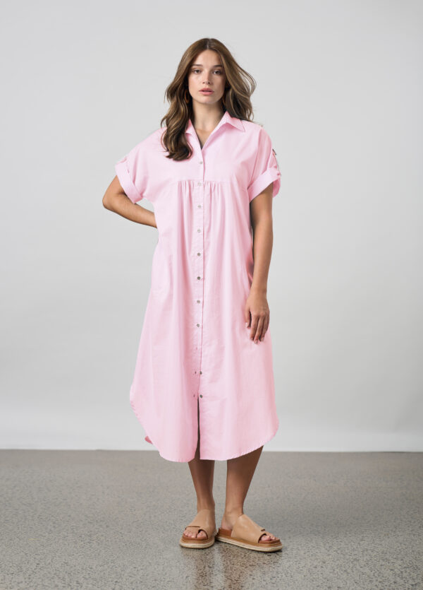 Madly Sweetly - Breeze Shirt Dress MS1719PL - Ice Pink