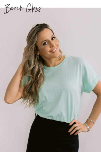 MAZU - All You Need Cuff Tee -Beach Glass