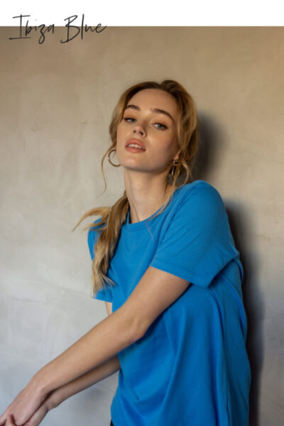 MAZU - All You Need Cuff Tee - Ibiza Blue