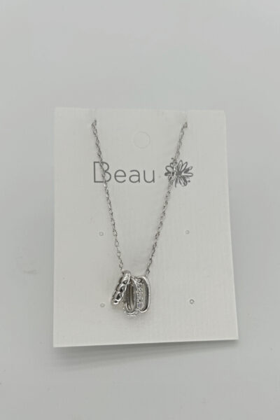 Three Ring Fine Silver Necklace-RN141