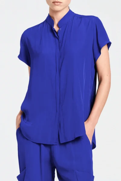 Mela Purdie - Soft Stand Shirt F67 8629 - Cobalt (Presale December)