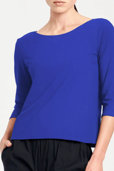 Mela Purdie - F01 2630 Relaxed Boat Neck Top - Cobalt (Presale December)
