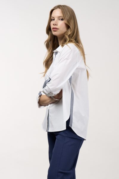 Madly Sweetly - Mixed Media Shirt MS1613 - White