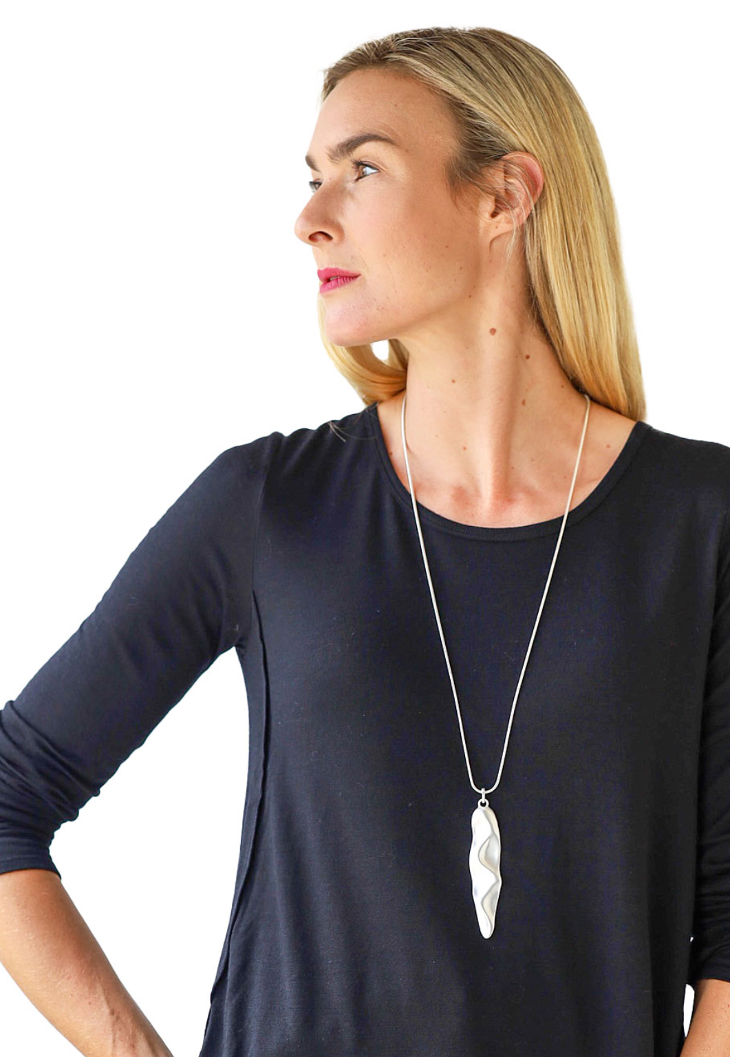 Archer- Drop pendant Necklace -24-110S Silver