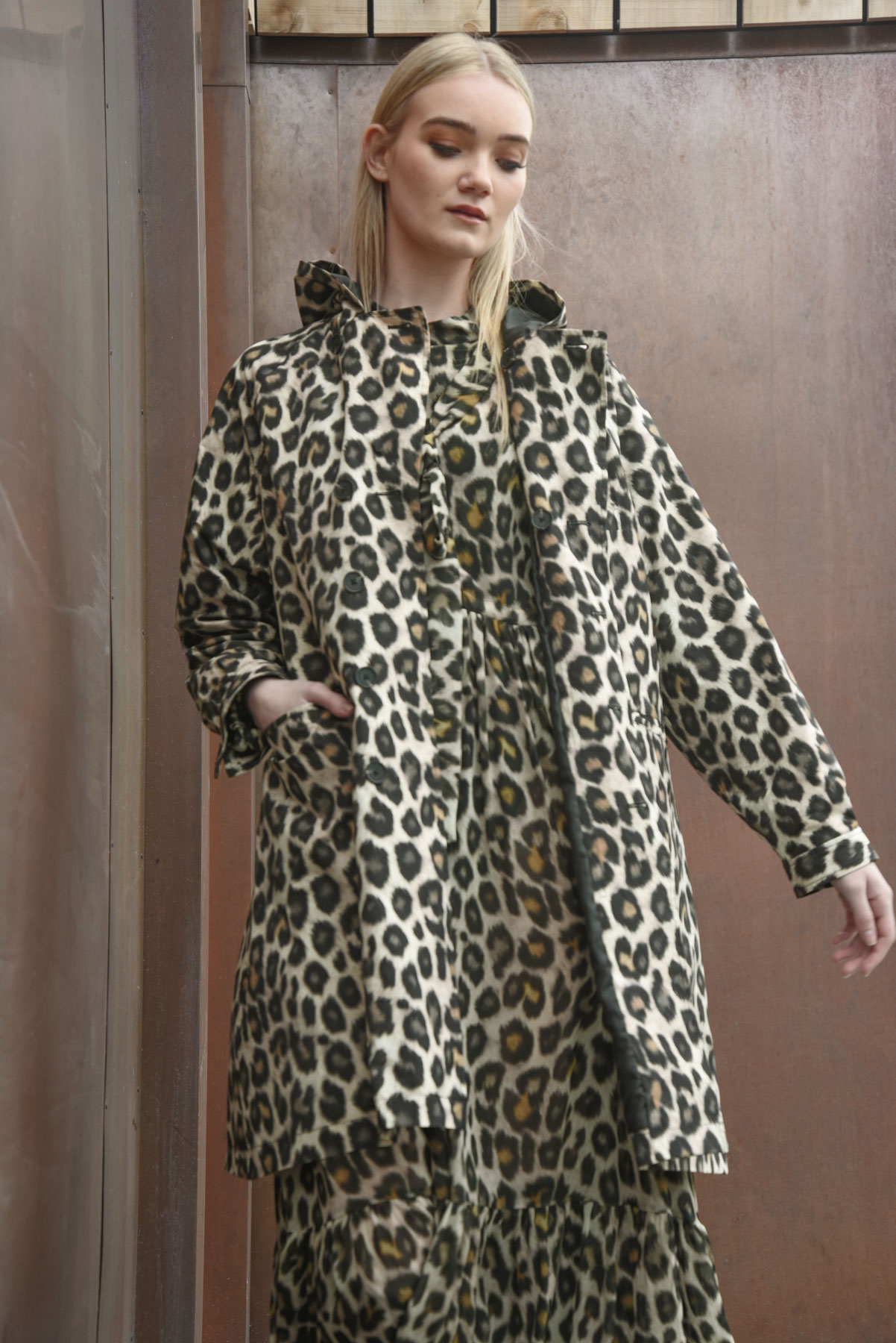 Curate – Glow With The Flow Raincoat – Leopard - Image 3
