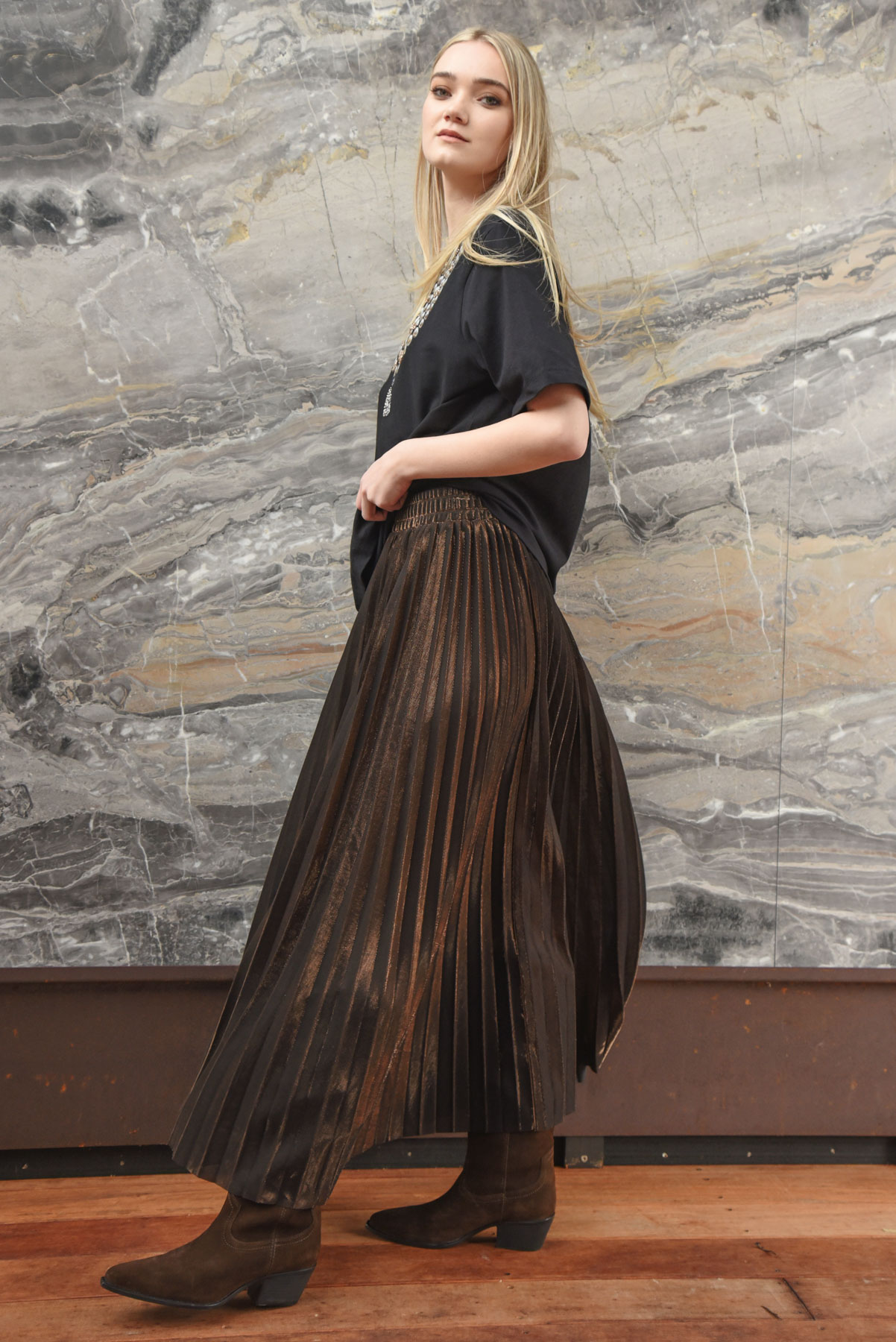 Curate – Forever Long Skirt – Brown - Image 5