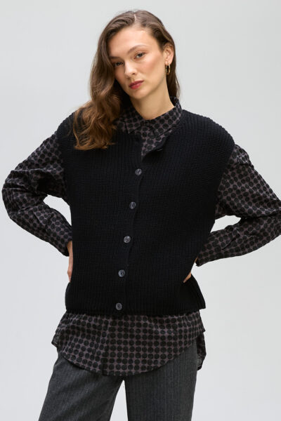 LD & CO - Ribbed Vest LC8162 - Black