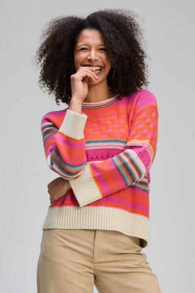 ZAKET & Plover - Stripe Pop Jumper ZP8102 - Amaranth