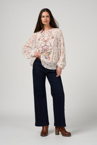 Loobie’s Story – Antoinette Top LS3211 – Bone Multi