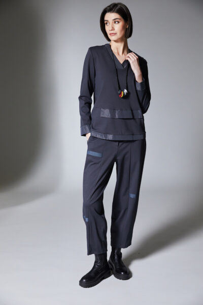 PERUZZI- Striped Trim Trouser -W25145