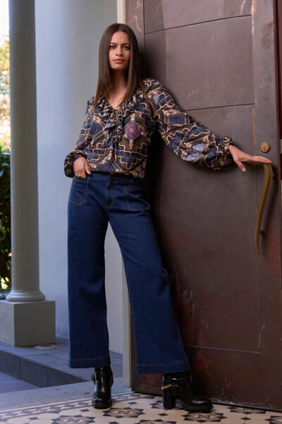 Loobie’s Story – Regalia Blouse LS3200 – Olive Multi