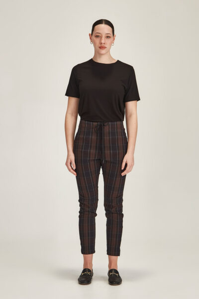 SILLS- Plaid Emily Jogger -Chocolate 12823