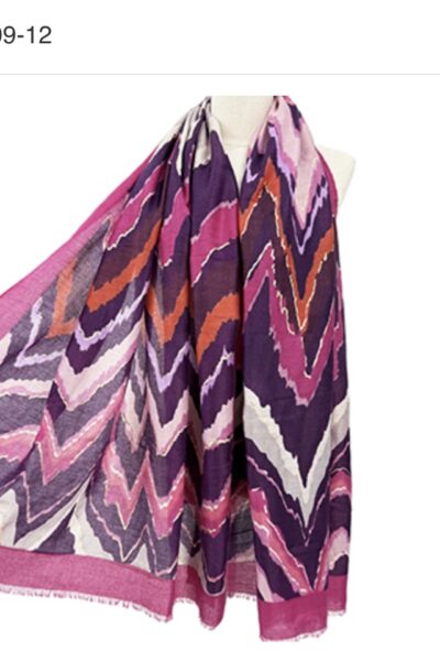 Frontline Scarf-Abstract Chevron -26409-12 Berries
