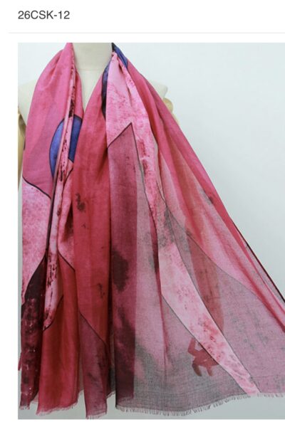 Frontline Scarf-Fuchsia Abstract Scarf -26CSK-12