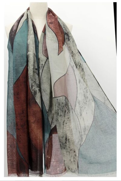 Frontline Scarf-Teal Abstract Scarf -26CSK-4